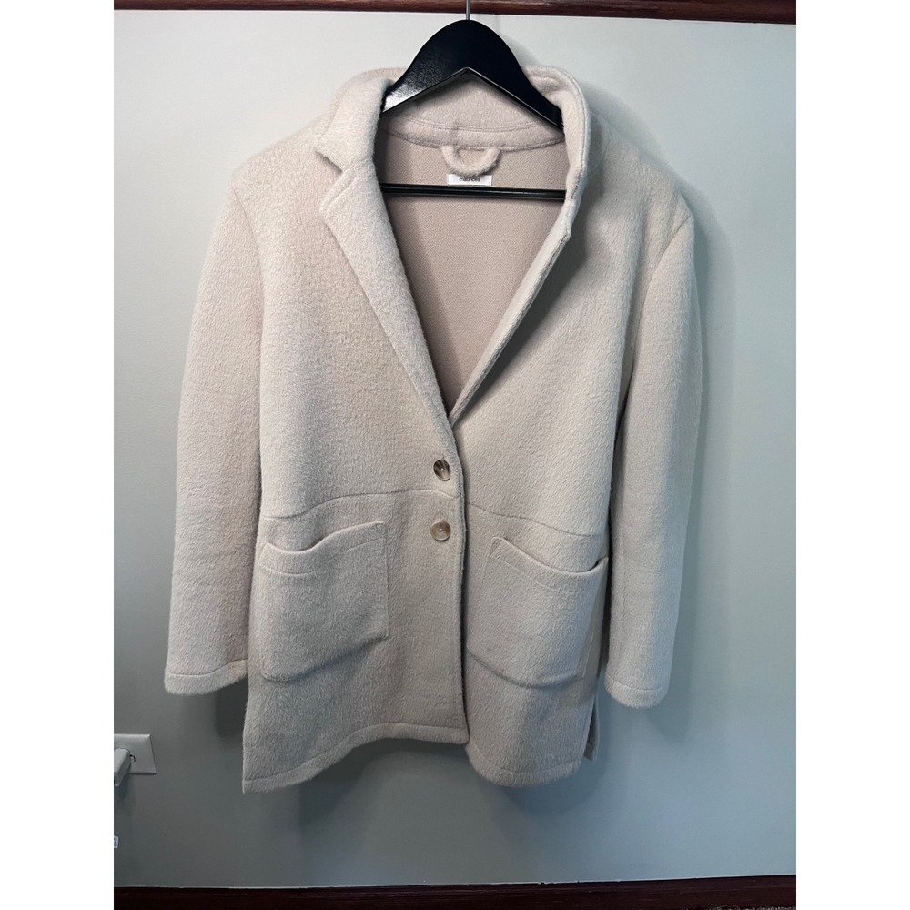 Maurices Cream Fleece Shawl Collar Cardigan Jacket with Pockets Size M